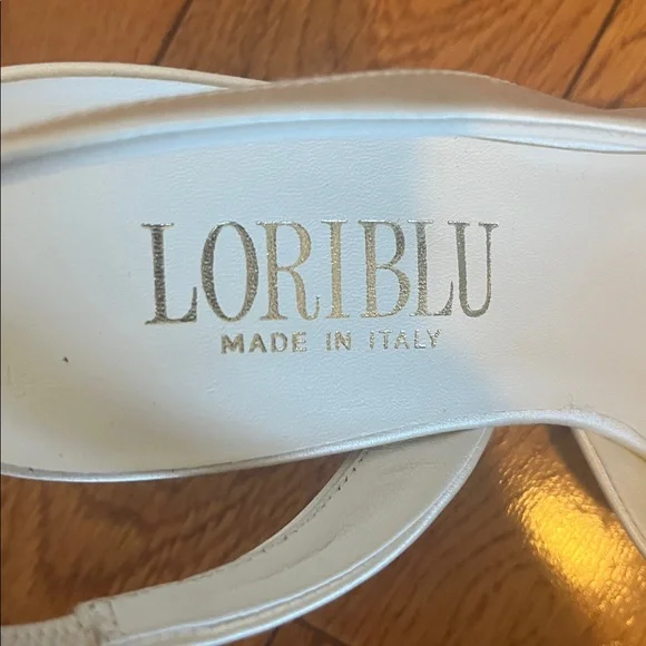 Loriblu Made in Italy: white satin slingback pumps with pearl and bow detail. - Picture 4 of 5
